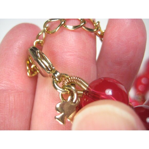 Kate Spade New York Red Lucite Ball Beaded Necklace Designer Signed 26 inch - Picture 12 of 12